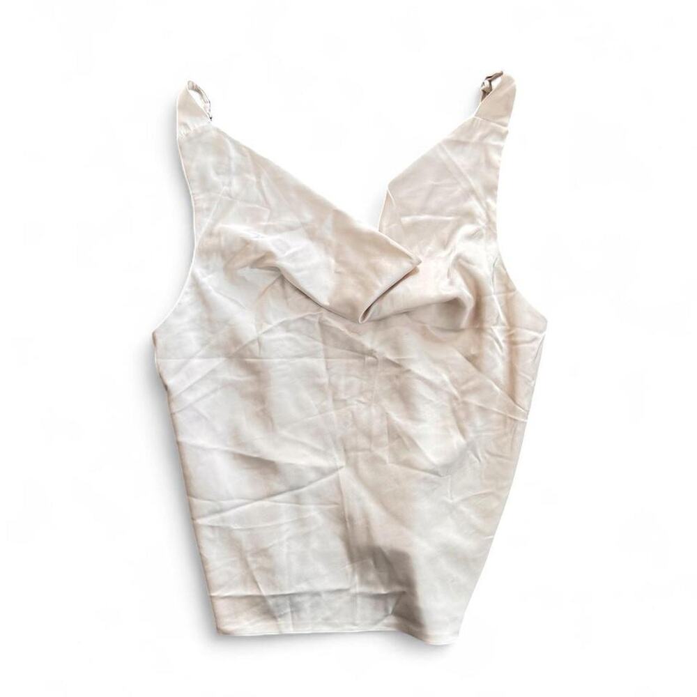 Abercrombie & Fitch Champagne Satin Cowl Neck Tank